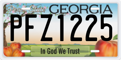 GA license plate PFZ1225