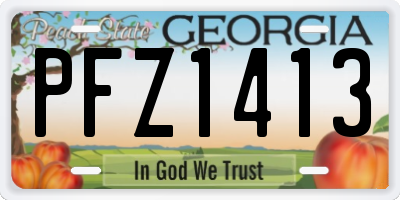 GA license plate PFZ1413