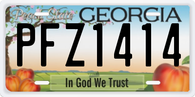 GA license plate PFZ1414