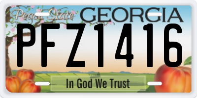 GA license plate PFZ1416