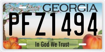 GA license plate PFZ1494