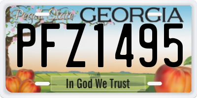 GA license plate PFZ1495