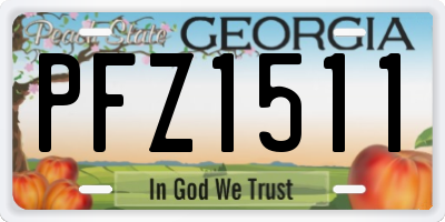 GA license plate PFZ1511