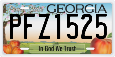 GA license plate PFZ1525