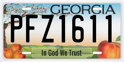 GA license plate PFZ1611