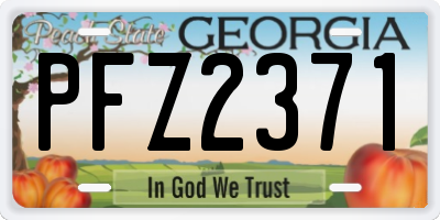GA license plate PFZ2371
