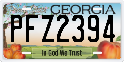 GA license plate PFZ2394