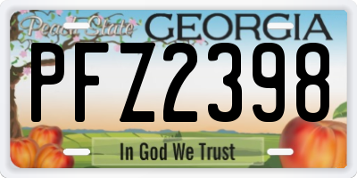 GA license plate PFZ2398