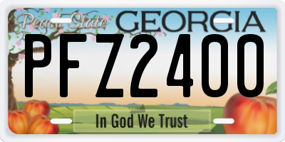 GA license plate PFZ2400