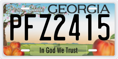 GA license plate PFZ2415