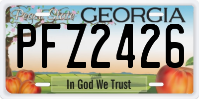 GA license plate PFZ2426