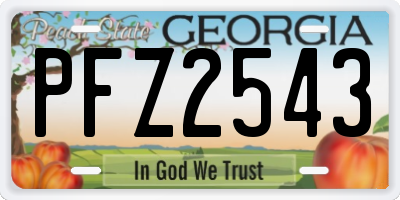 GA license plate PFZ2543