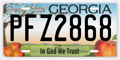 GA license plate PFZ2868