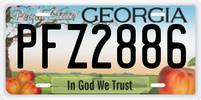 GA license plate PFZ2886
