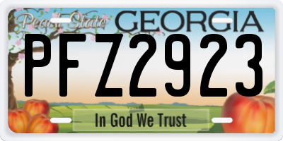 GA license plate PFZ2923