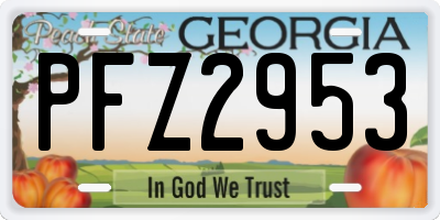 GA license plate PFZ2953