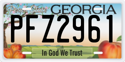 GA license plate PFZ2961