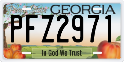 GA license plate PFZ2971