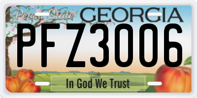 GA license plate PFZ3006