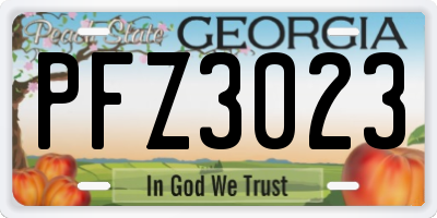 GA license plate PFZ3023