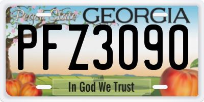 GA license plate PFZ3090
