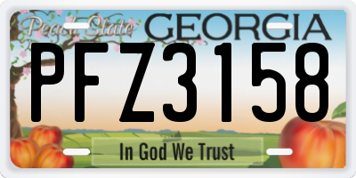 GA license plate PFZ3158