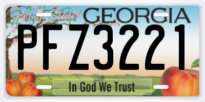 GA license plate PFZ3221
