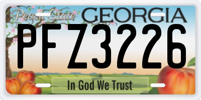 GA license plate PFZ3226