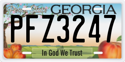 GA license plate PFZ3247