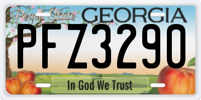GA license plate PFZ3290