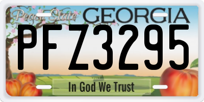 GA license plate PFZ3295