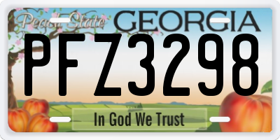 GA license plate PFZ3298
