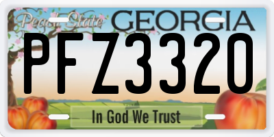 GA license plate PFZ3320