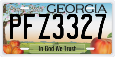 GA license plate PFZ3327