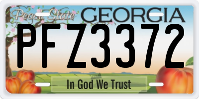 GA license plate PFZ3372