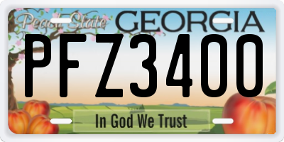 GA license plate PFZ3400