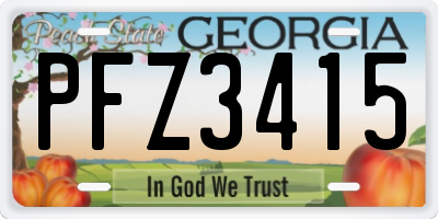 GA license plate PFZ3415