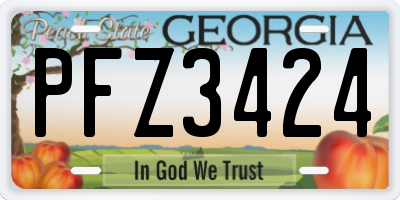 GA license plate PFZ3424