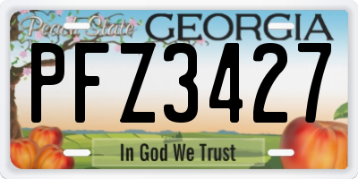GA license plate PFZ3427