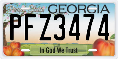 GA license plate PFZ3474