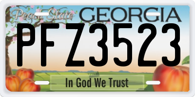 GA license plate PFZ3523
