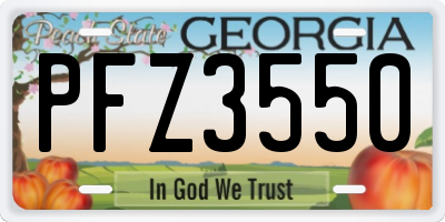 GA license plate PFZ3550