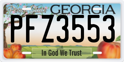 GA license plate PFZ3553