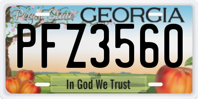 GA license plate PFZ3560