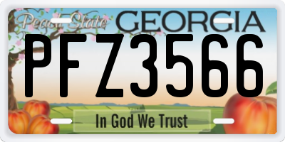 GA license plate PFZ3566