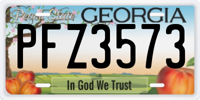 GA license plate PFZ3573