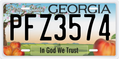 GA license plate PFZ3574