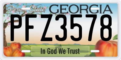 GA license plate PFZ3578