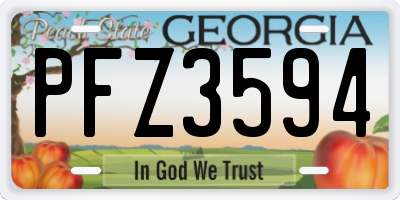 GA license plate PFZ3594