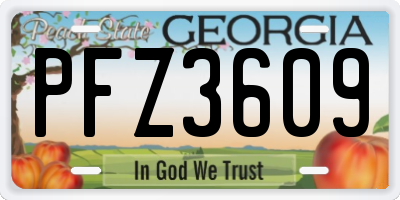 GA license plate PFZ3609